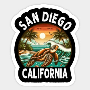 California Beach, San Diego Sea Turtle Beach Vacation Sticker